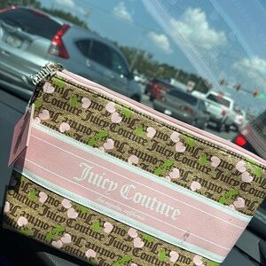 Juicy Couture Pink and Brown Cosmetic Case